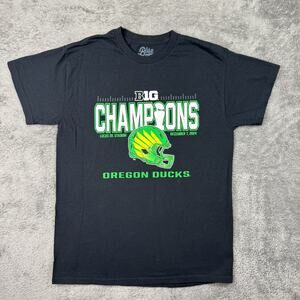 Oregon Ducks B1G Champions Shirt Mens M 2024 Lucas Oil Stadium Blue 84 Black Tee